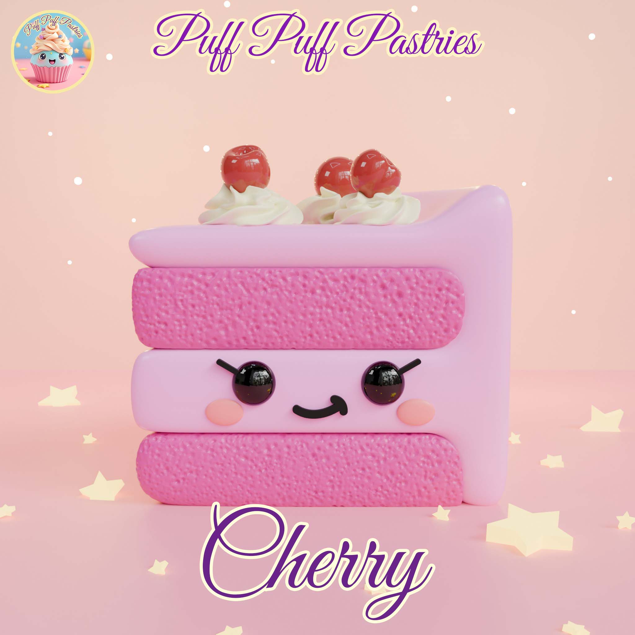 Kawaii Triangle cake Cherry